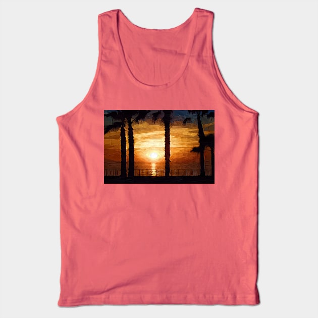 Sunset Over The Pacific Tank Top by KirtTisdale